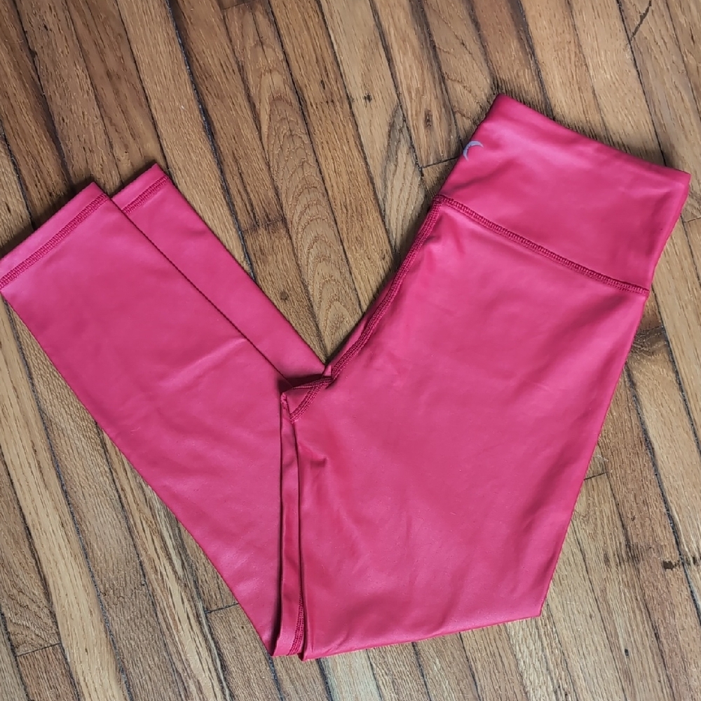 Zyia Active, Red Metallic Light N Tight Hi-rise 7/8, Sz 8-10